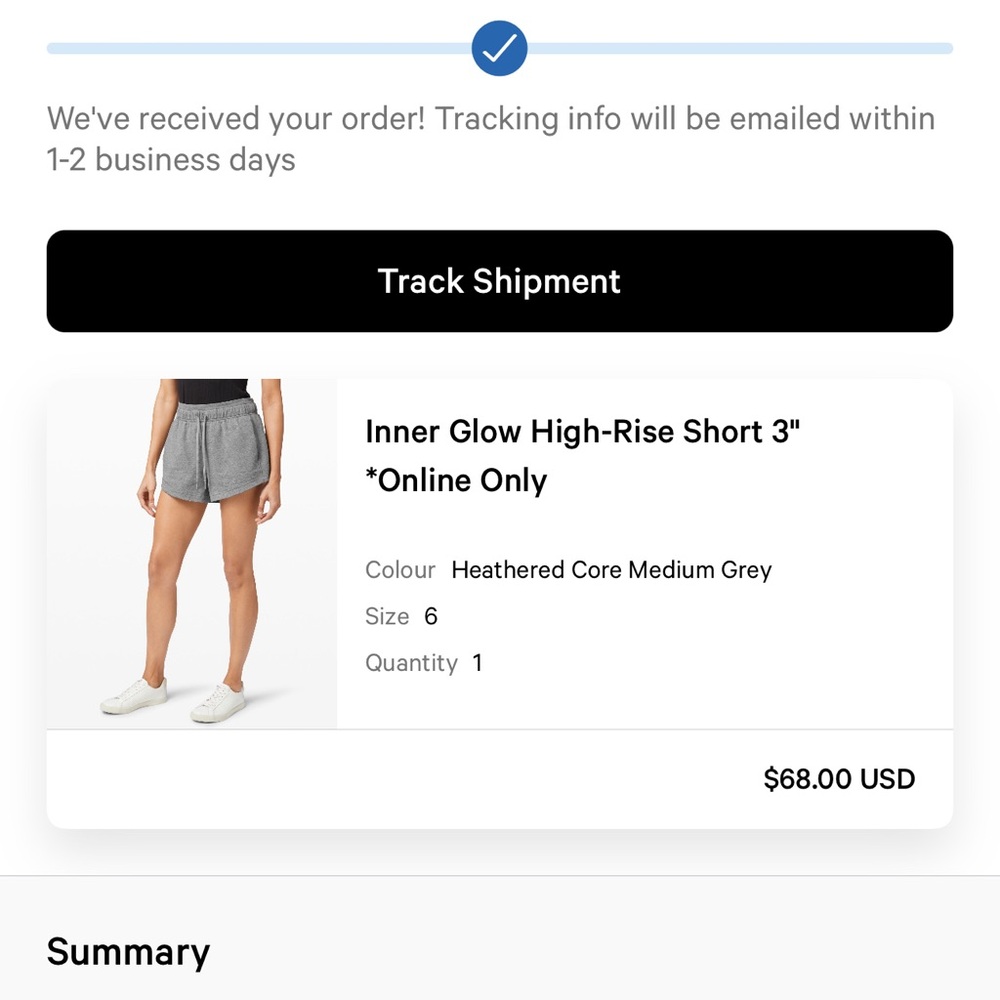 Lululemon inner glow high rise short
